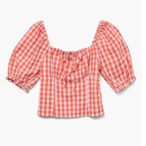 Vero Moda Red and White Checkered Top
